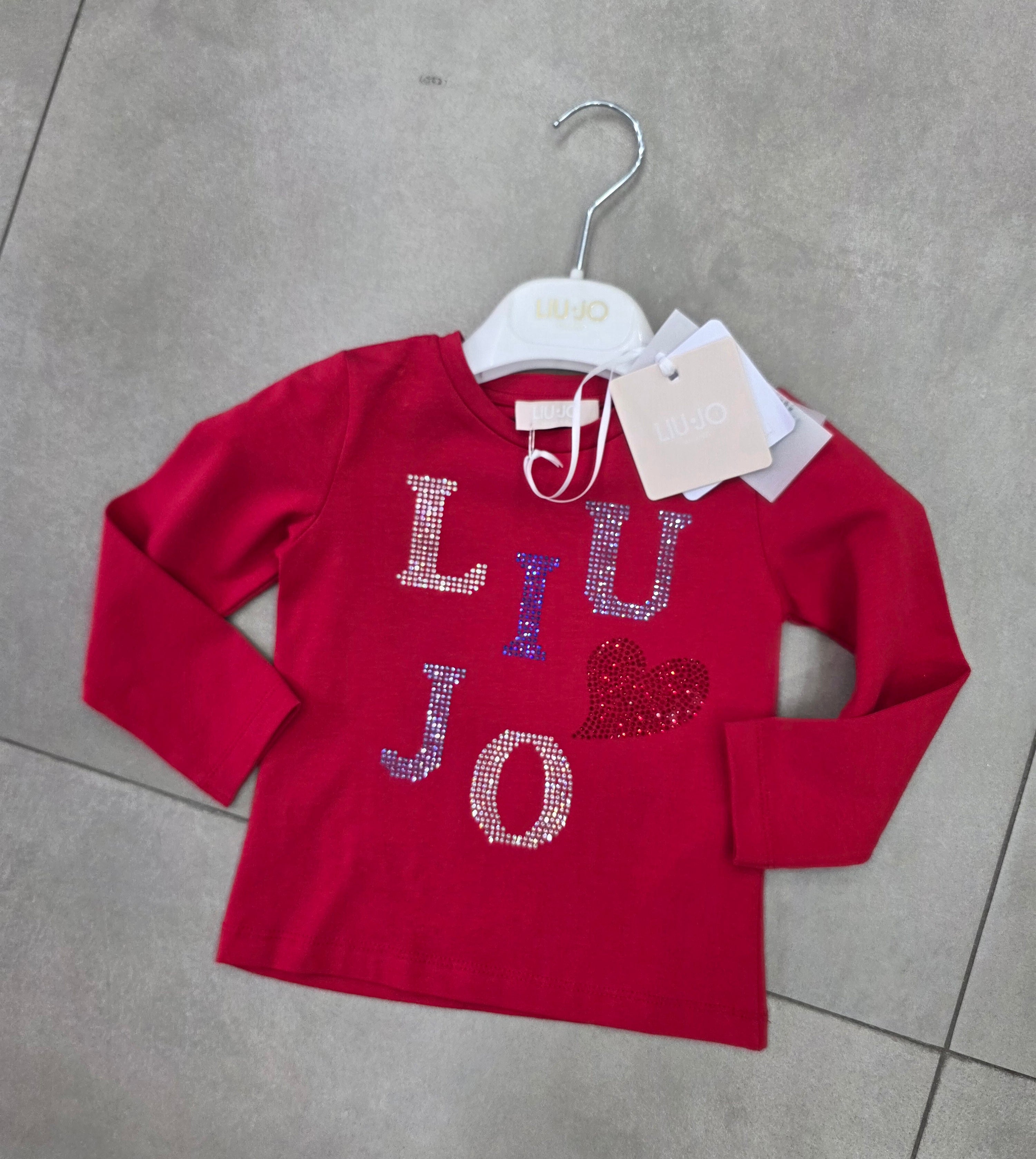 t-shirt manica lunga liujo,con stampa con brillantini