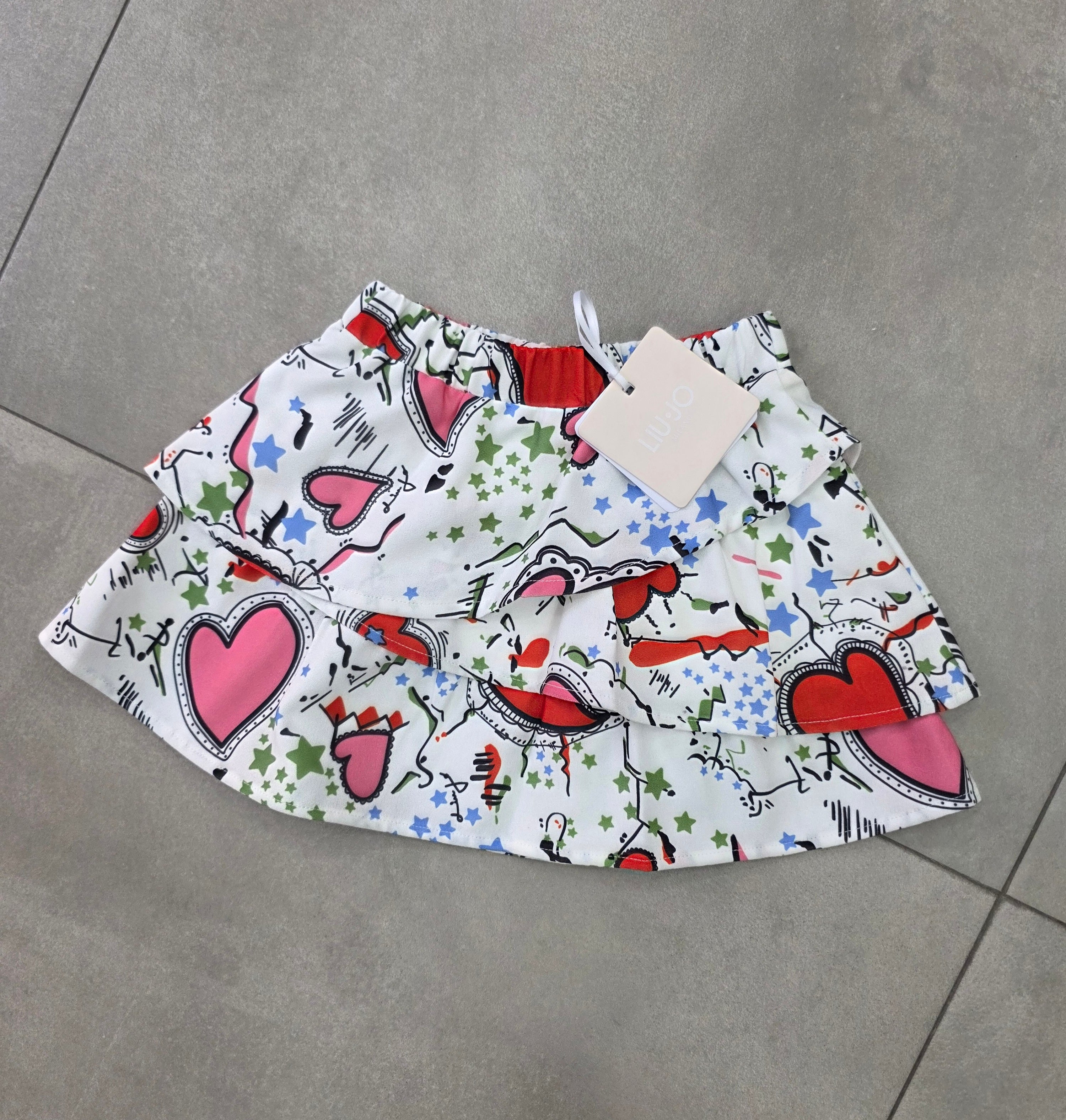 Gonnellina doppia balza luijo fantasia cuore