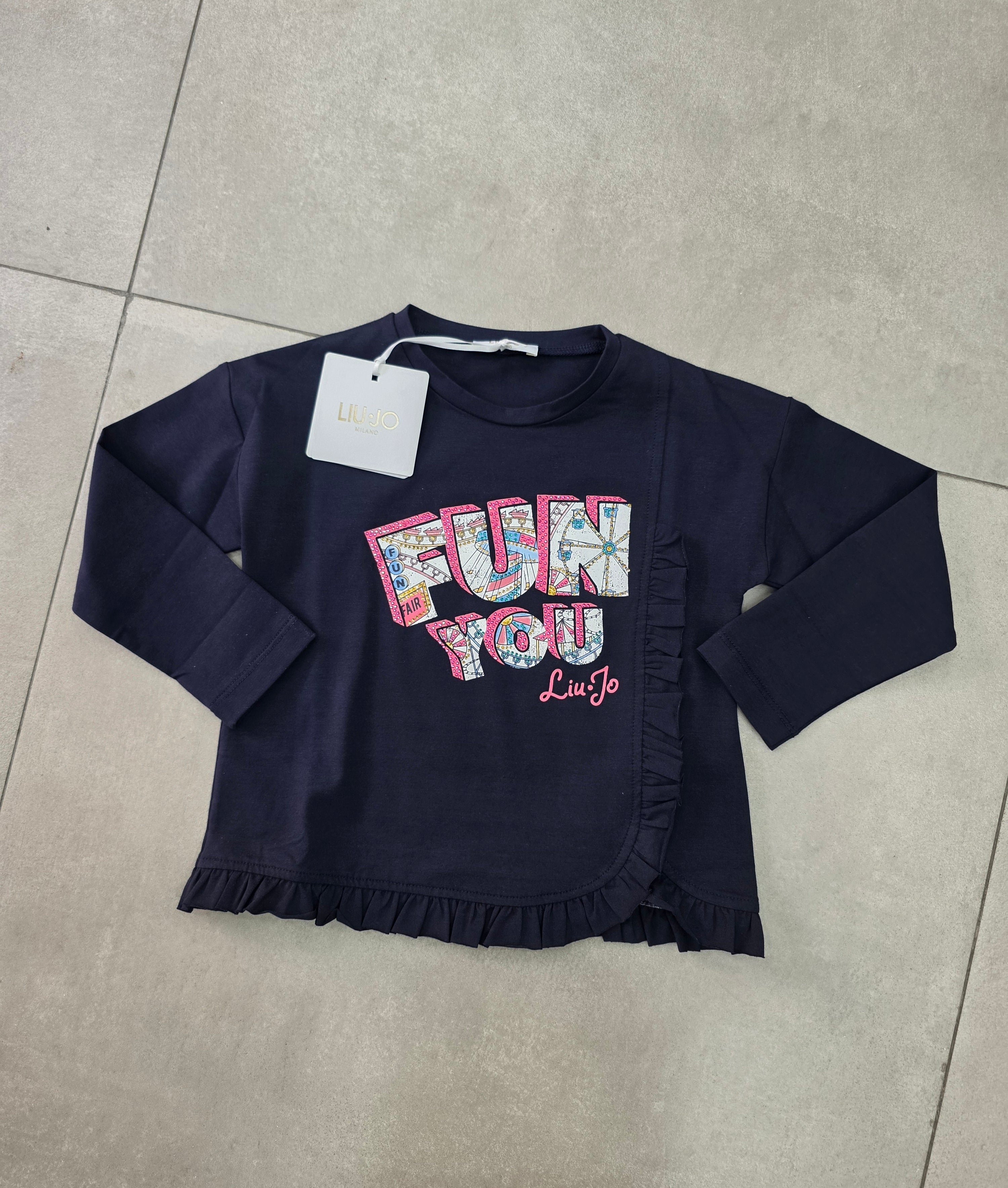 Maglia cotone luijo con stampa e brillantini