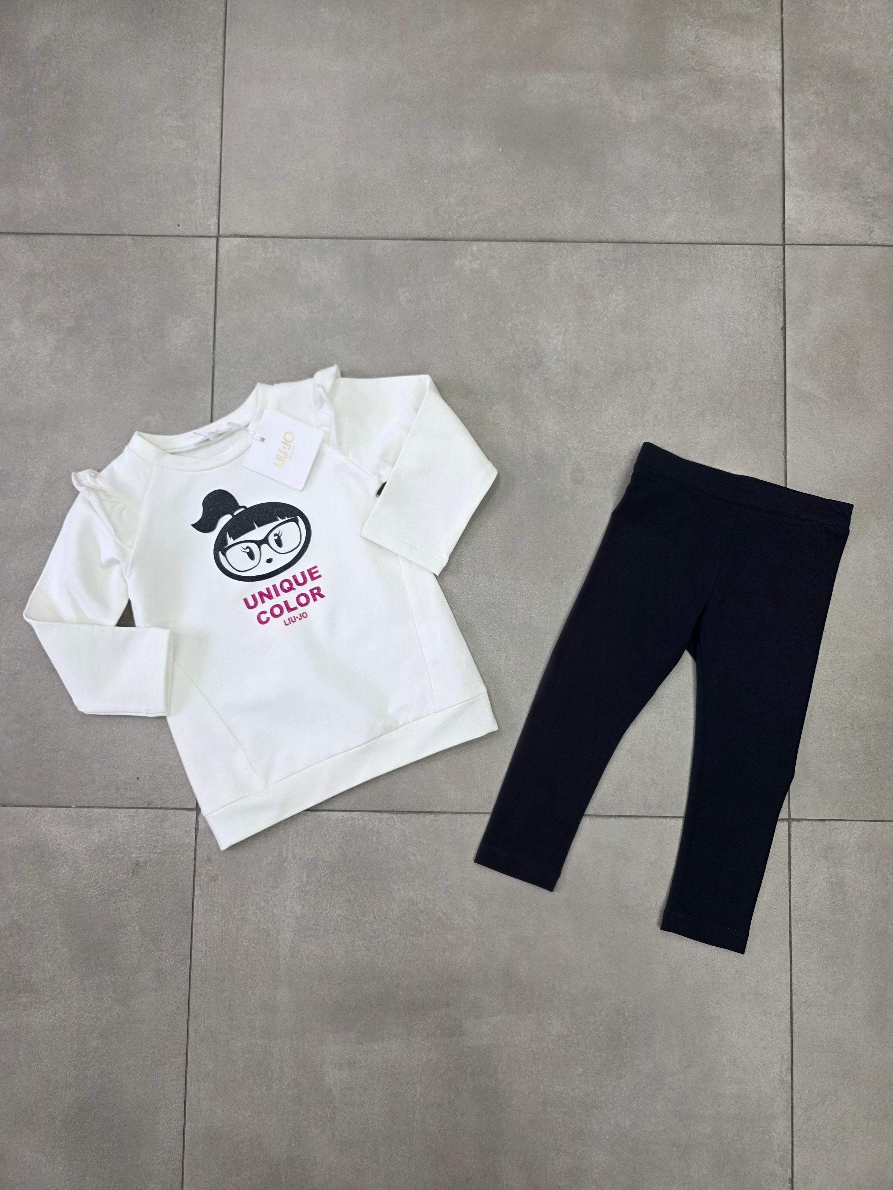 Completo luijo felpa con stampa e leggings