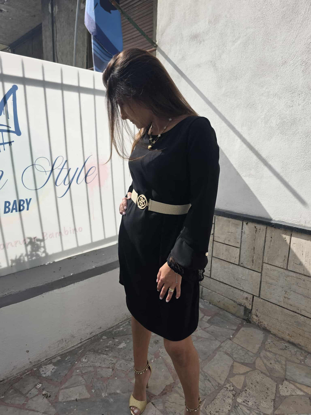 Abito semi lungo luijo con merletto posteriore