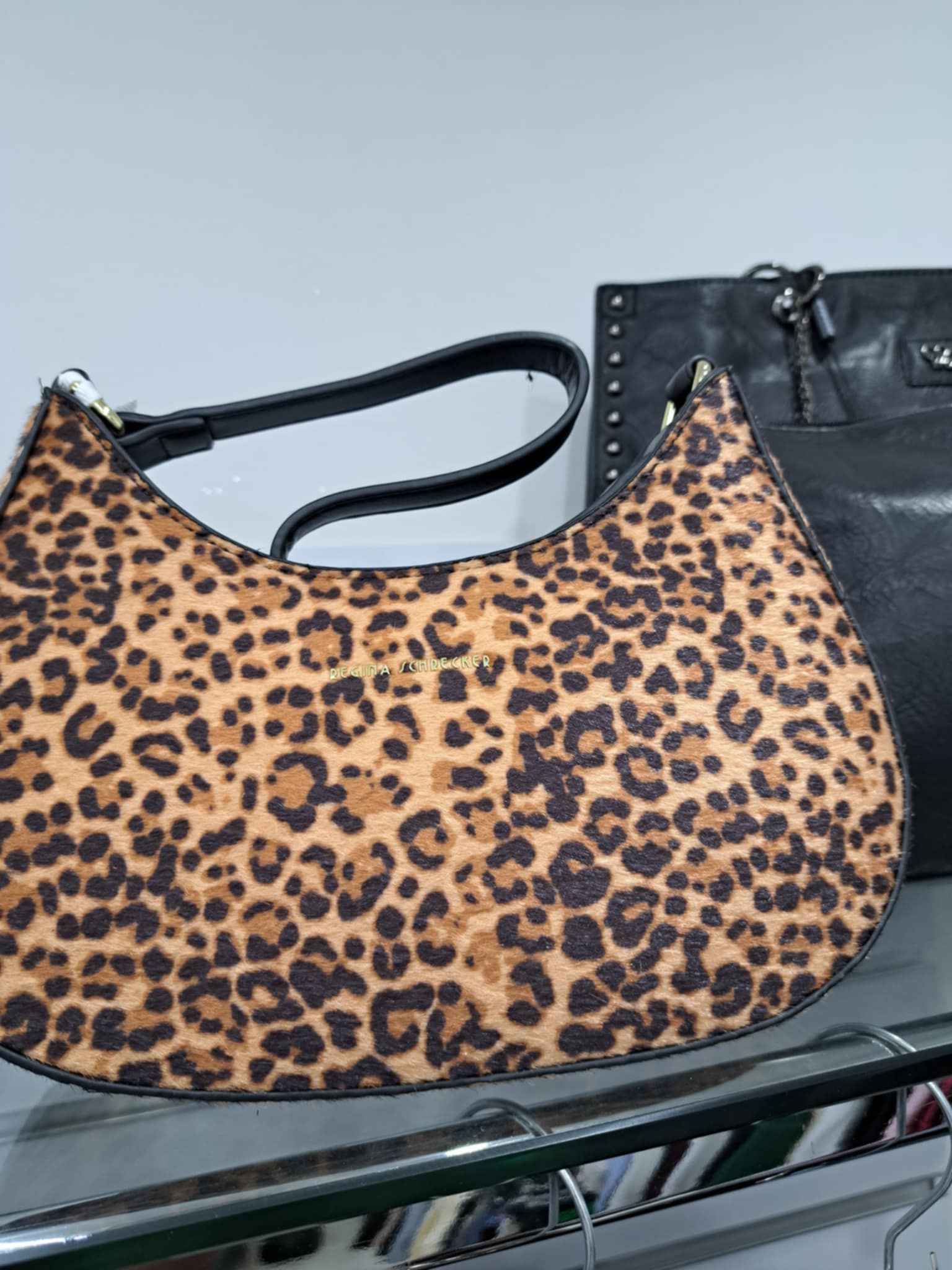 Borsa ovale leopardata