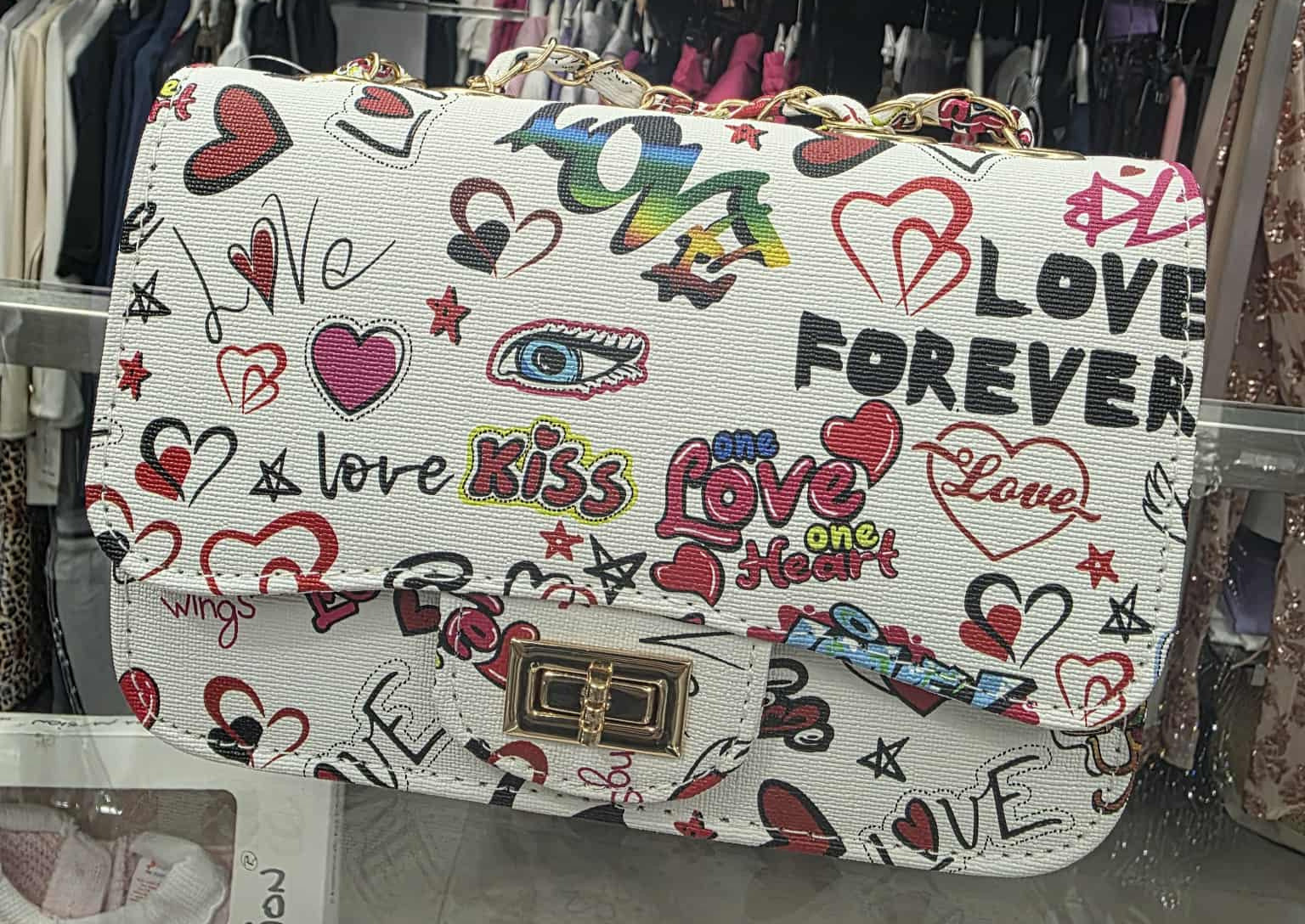 Borsetta mod chanel con stampe colorate