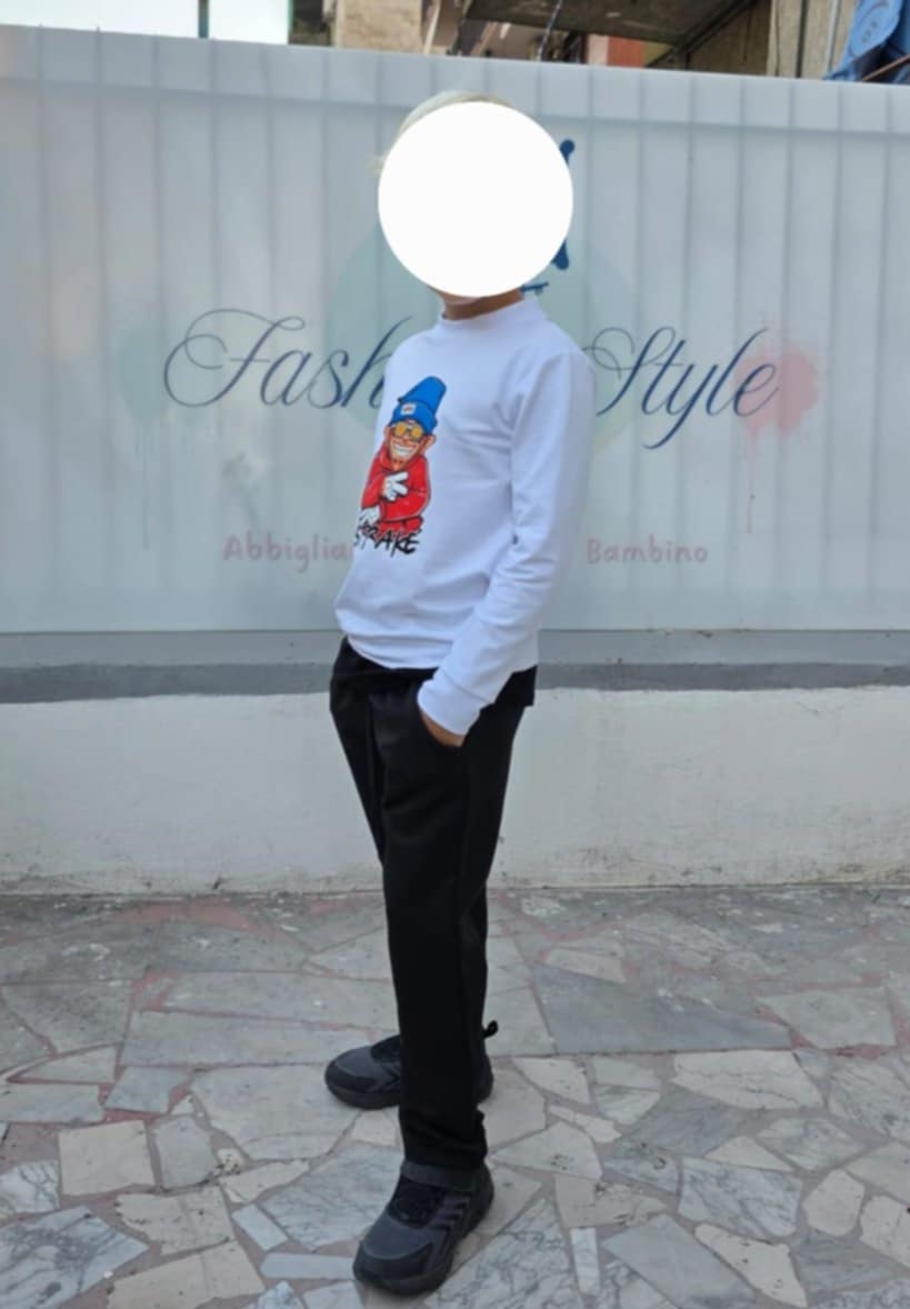 Completo tuta con stampa su felpa