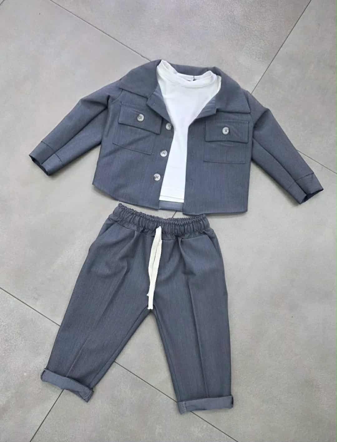 Completo 3 pezzi camicia maglia e pantalone classico/sportivo