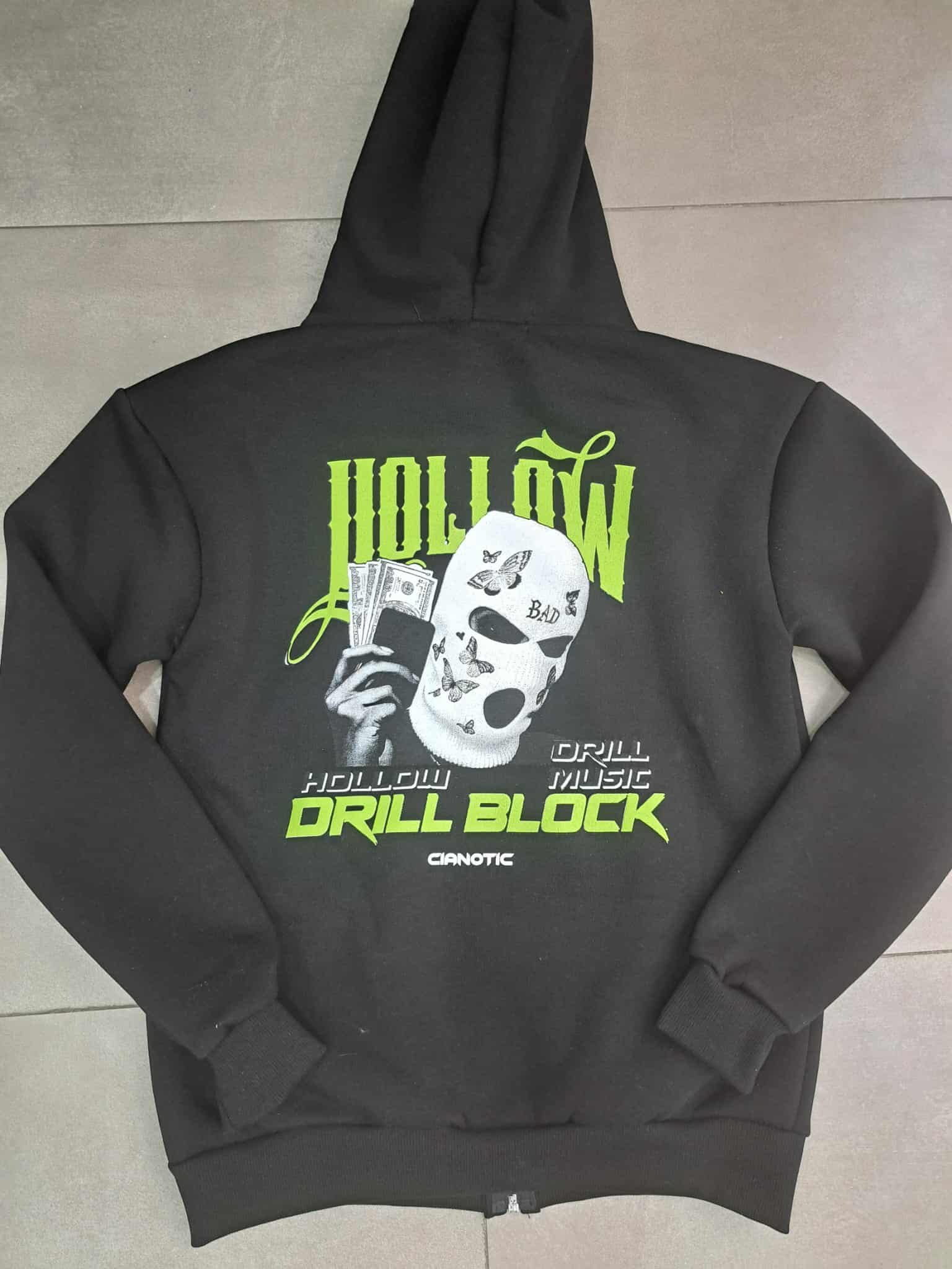 Felpa cianotic con stampa e zip