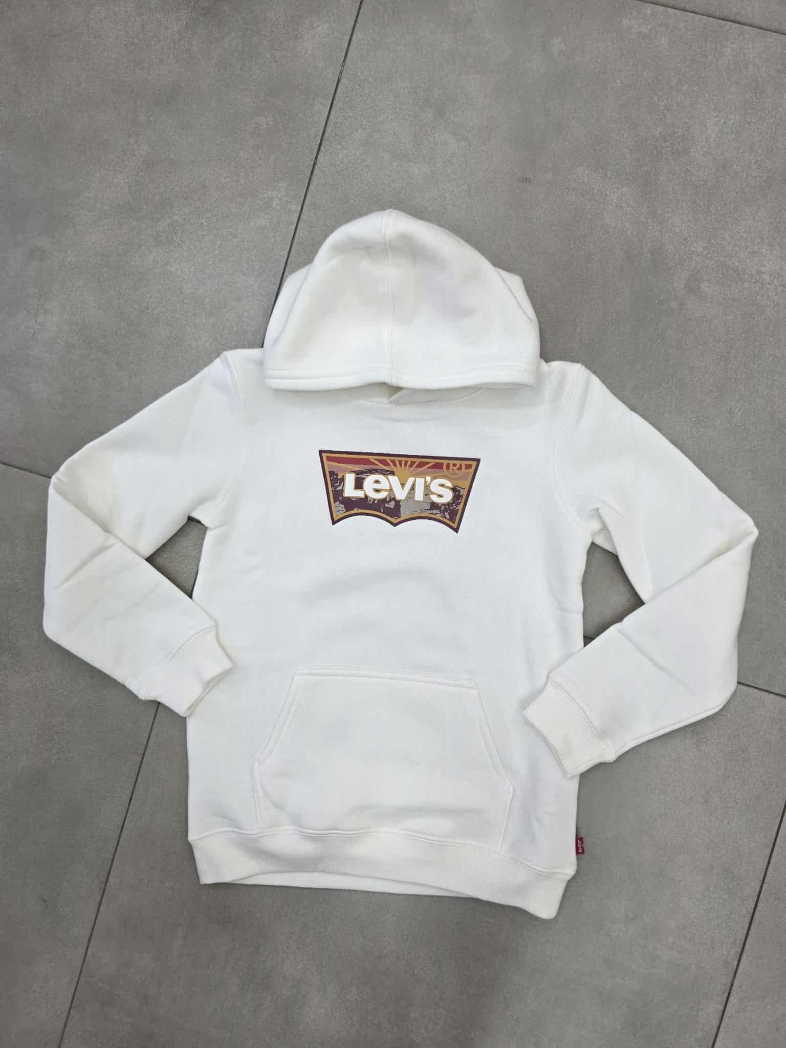 Felpa levis con stampa e cappuccio