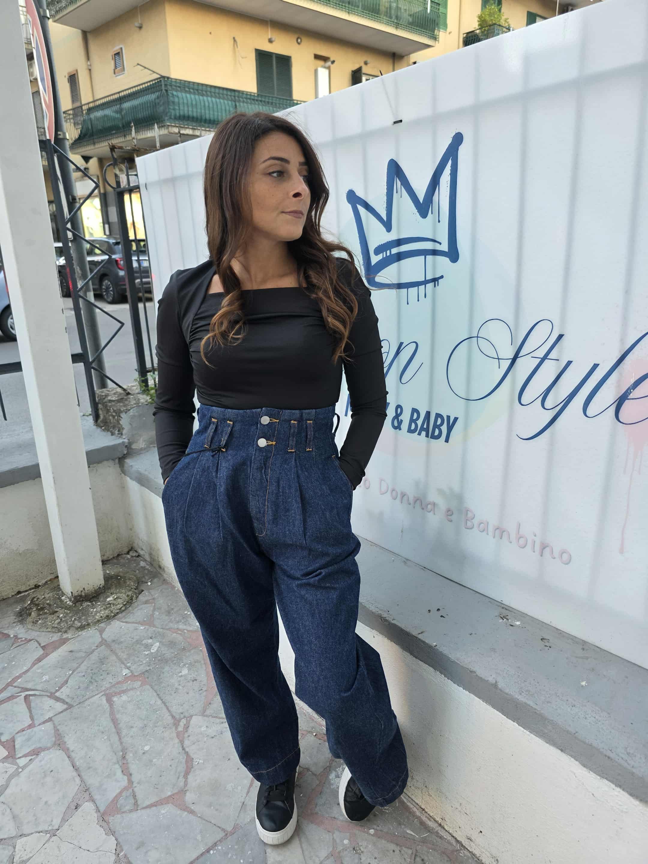 Jeans ballon lavaggio scuro