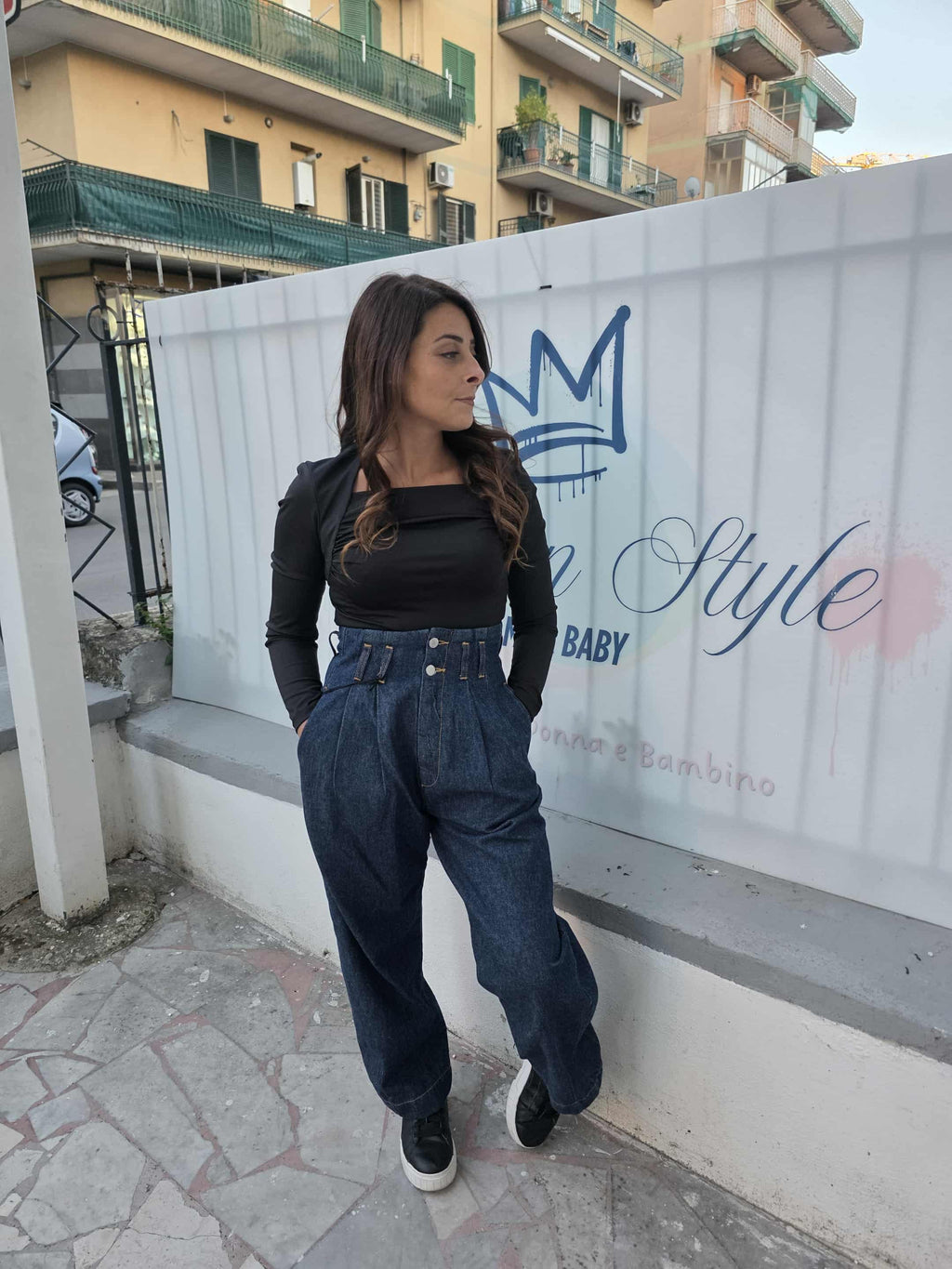 Jeans ballon lavaggio scuro