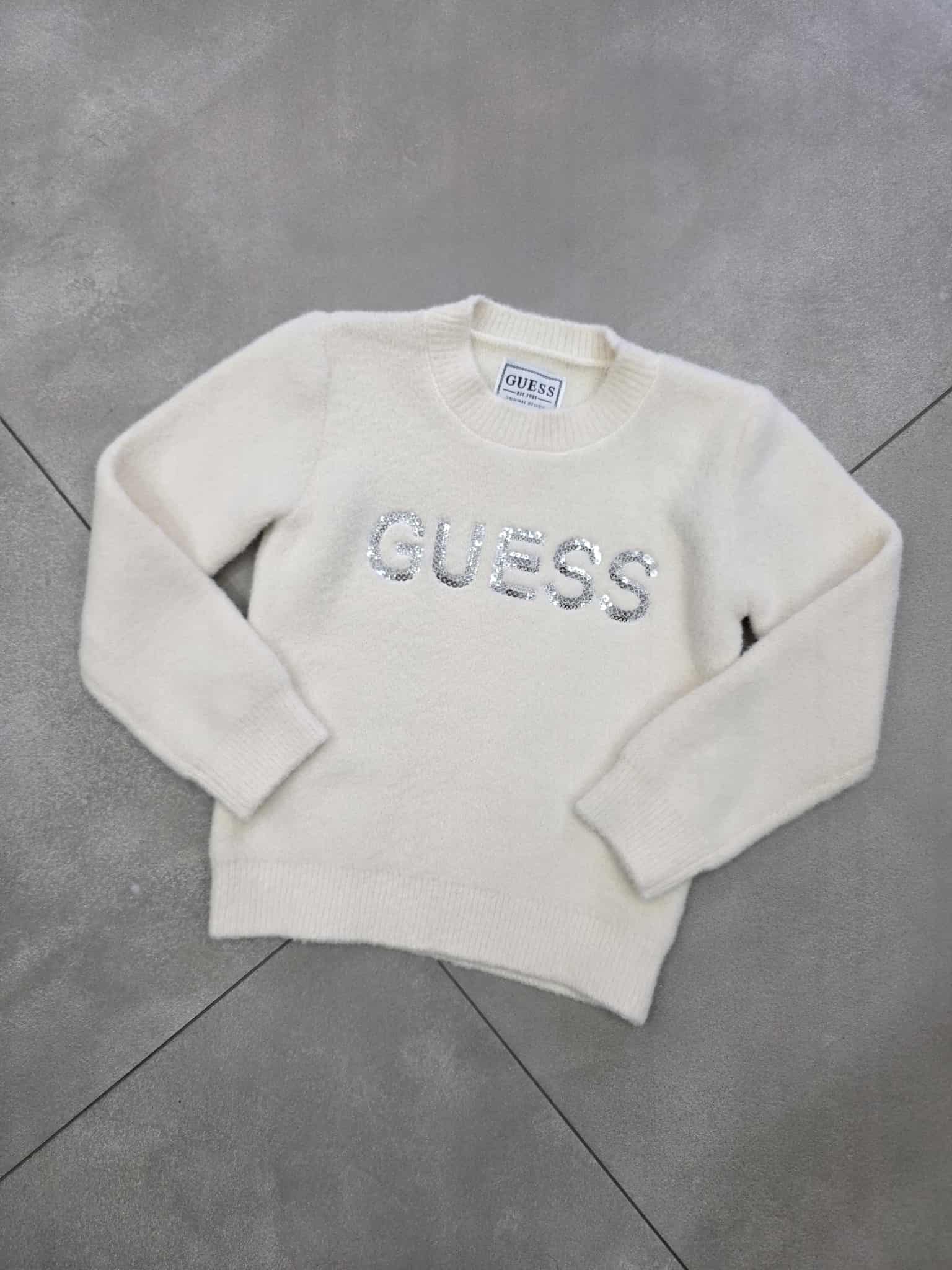 Maglioncino guess peluche con stampa