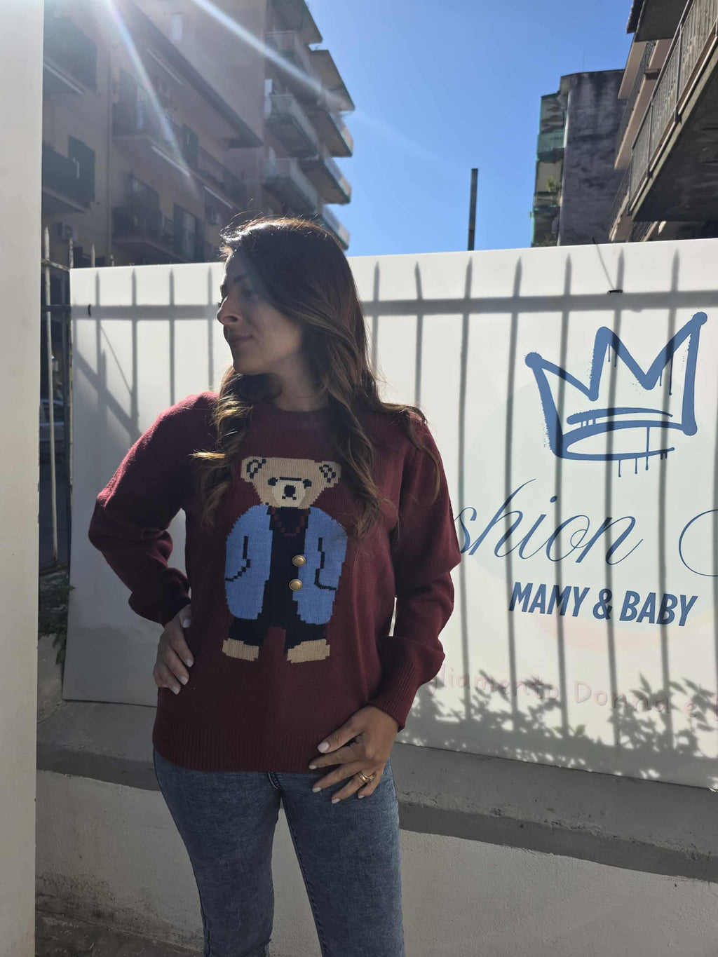 Maglione stampa teddy