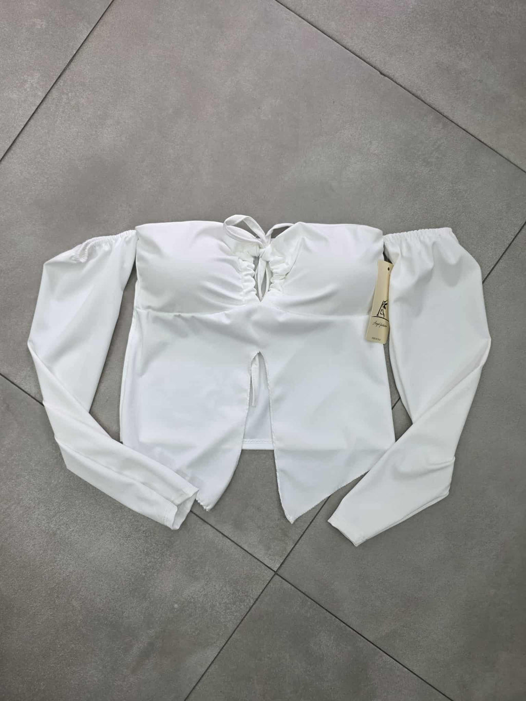 Top lycra con coppe e manicotti