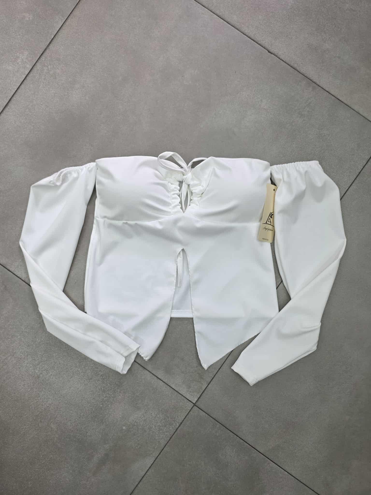 Top lycra con coppe e manicotti